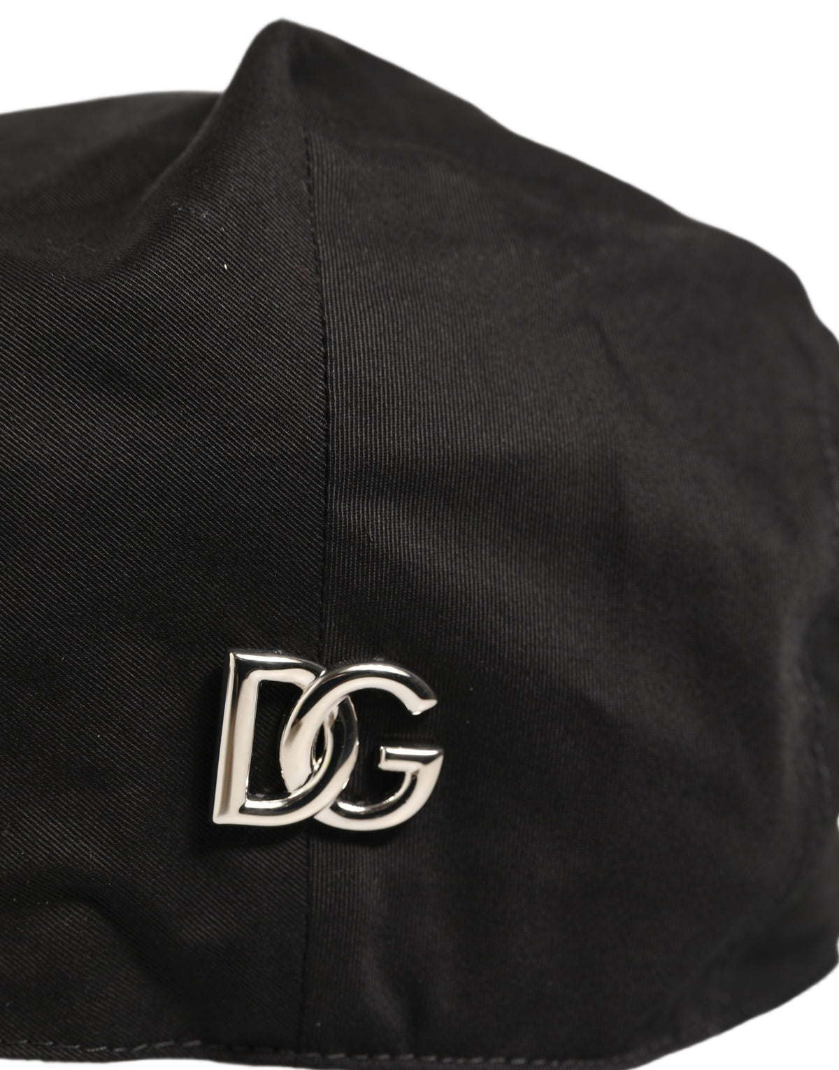 Dolce & Gabbana Men's Black Cotton Stretch Newsboy Cap Hat
