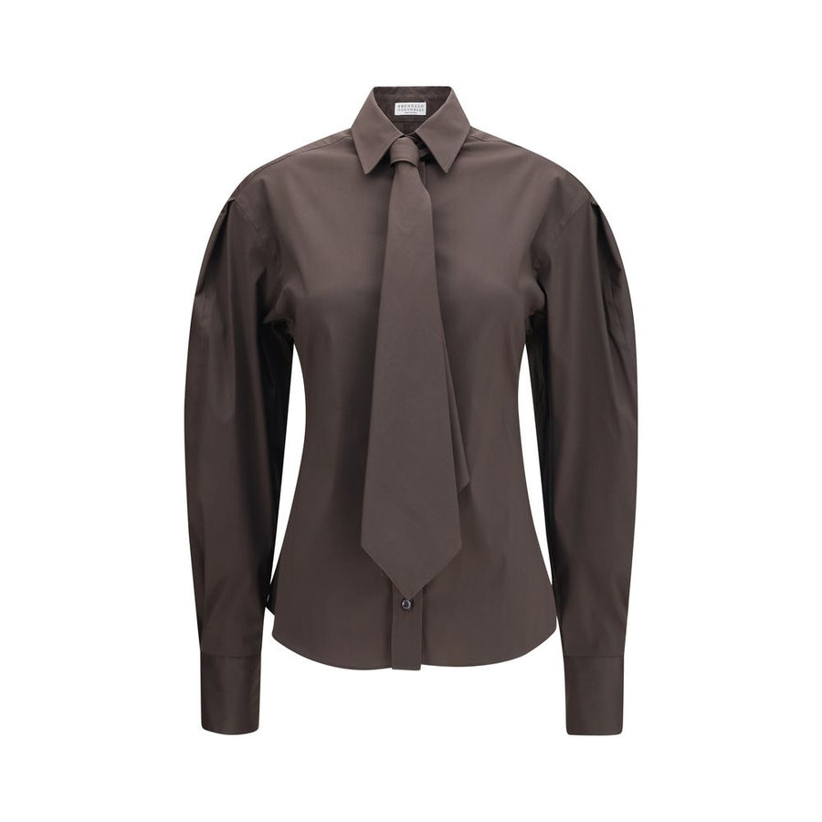 Brunello Cucinelli Brown Cotton Shirt