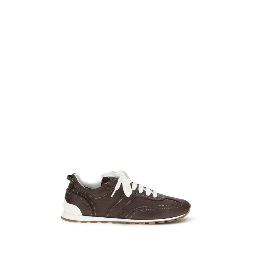 Brunello Cucinelli Brown Calfskin Bos Taurus Athletic Sneakers
