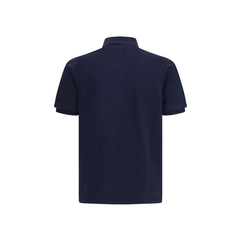 Premiata Blaues Baumwoll-Polohemd