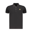 Marina Militare Schwarzes Baumwoll-Poloshirt für Herren