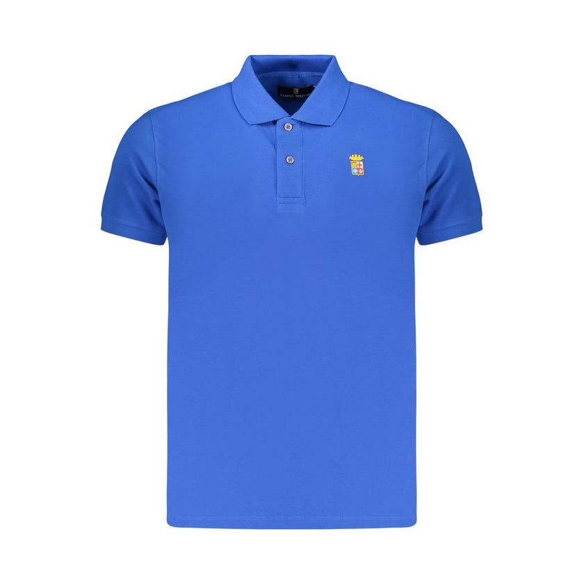 Marina Militare Blaues Baumwoll-Poloshirt für Herren