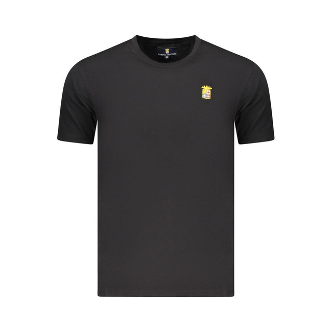 Marina Militare Schwarzes Baumwoll-T-Shirt für Herren