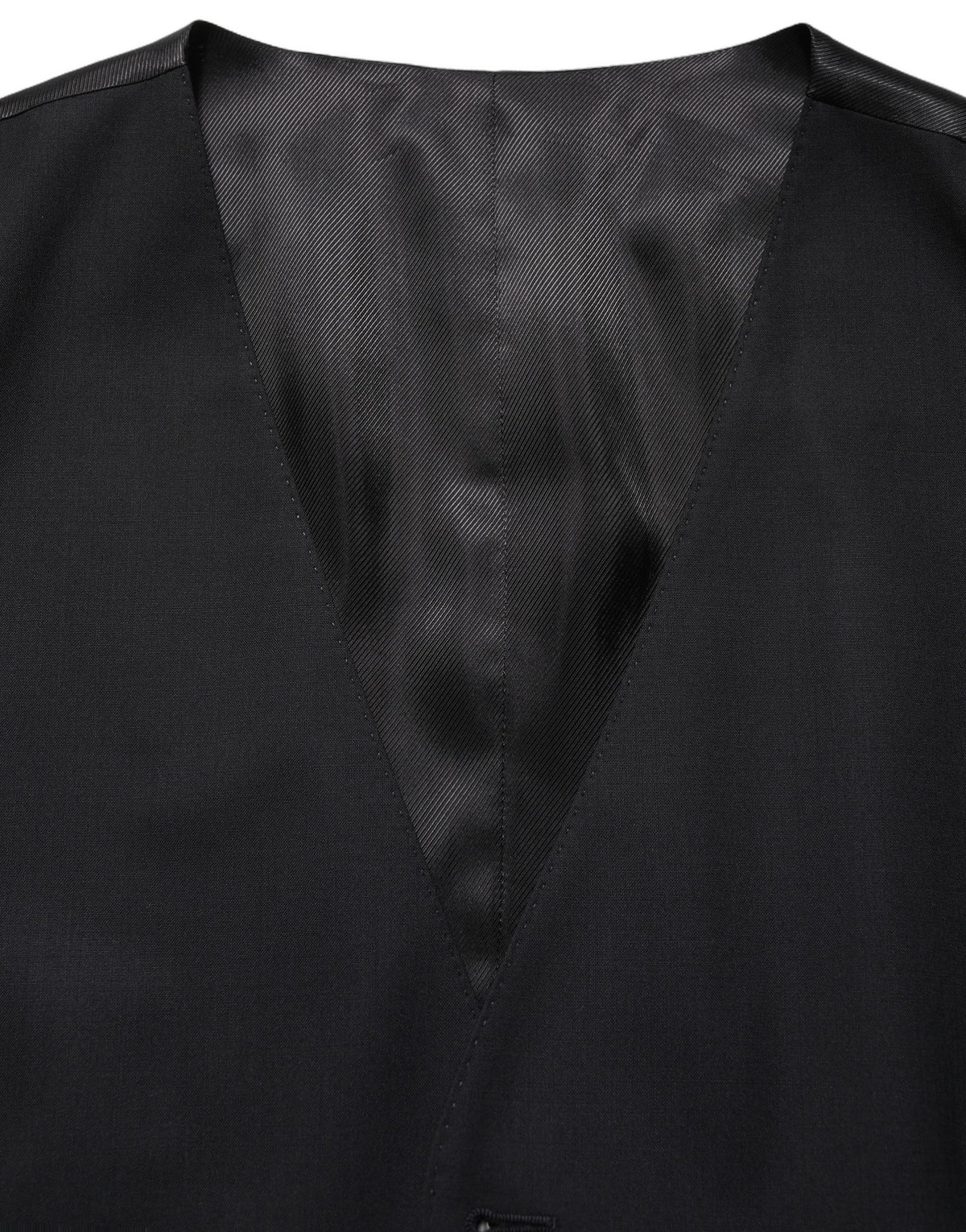 Dolce & Gabbana Black Slim-Fit Wool Vest