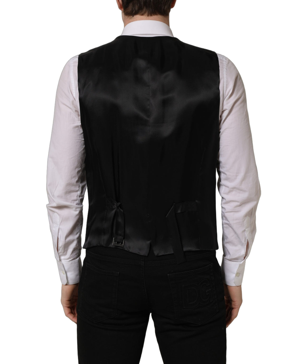 Dolce & Gabbana Black Slim-Fit Wool Vest