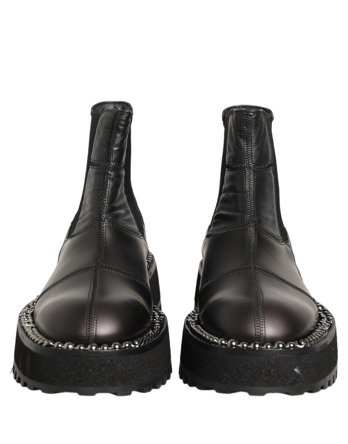 Dolce & Gabbana Schwarze Chelsea Boots aus Leder, Slip-On-Herrenschuhe