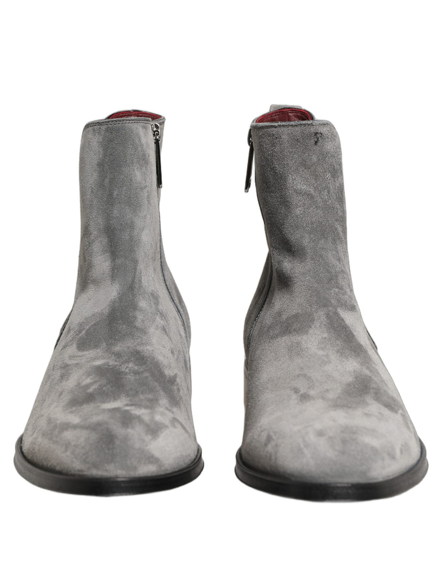 Dolce & Gabbana Grey Suede Chelsea Boots
