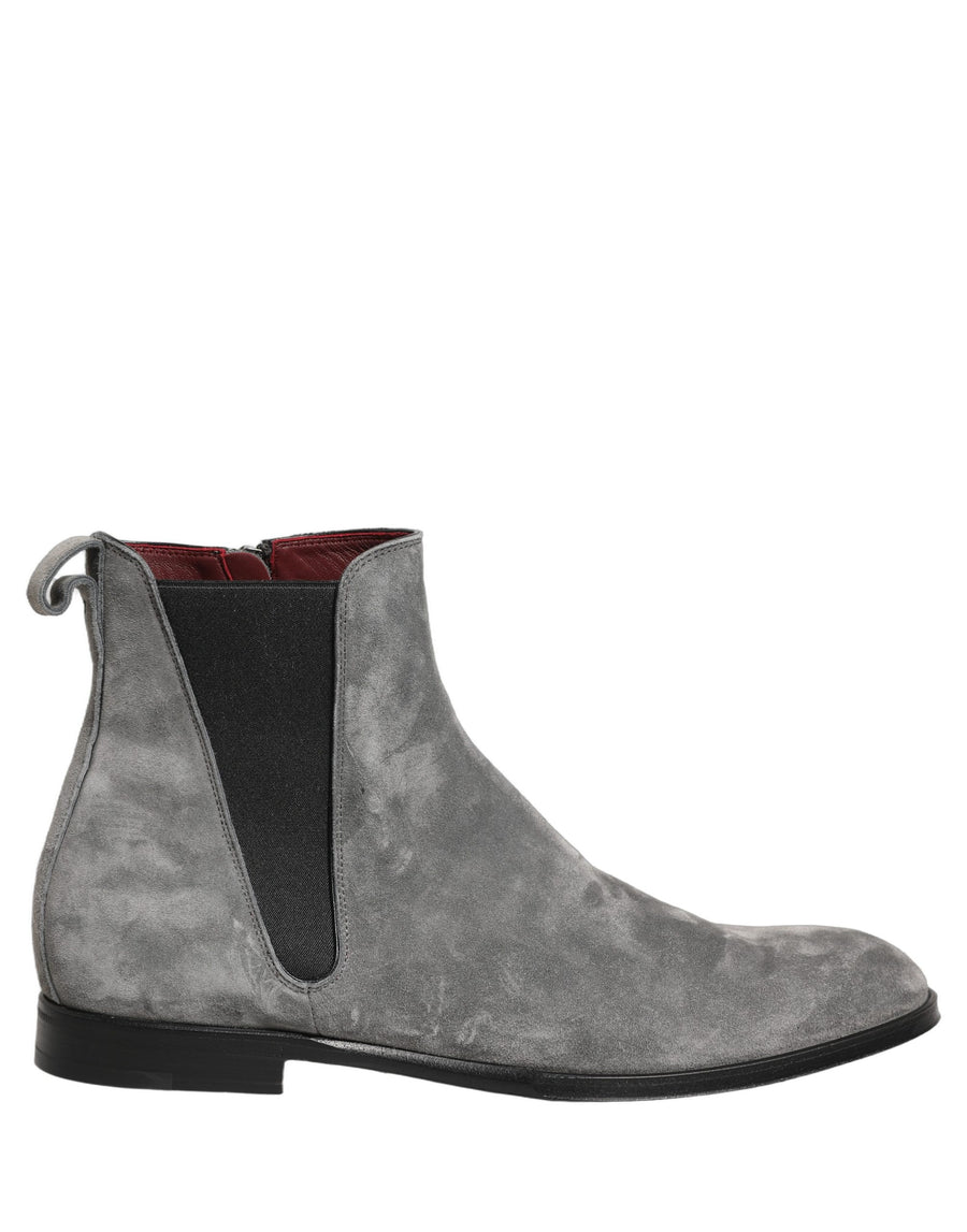 Dolce & Gabbana Grey Suede Chelsea Boots