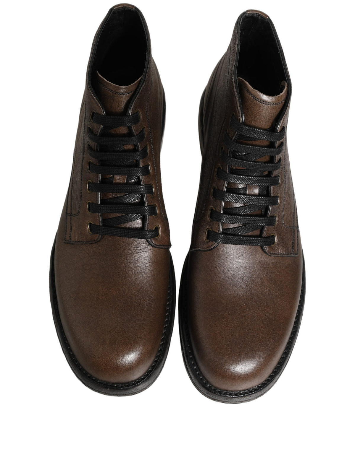 Dolce & Gabbana Braune Perugino Leder Herren Stiefeletten