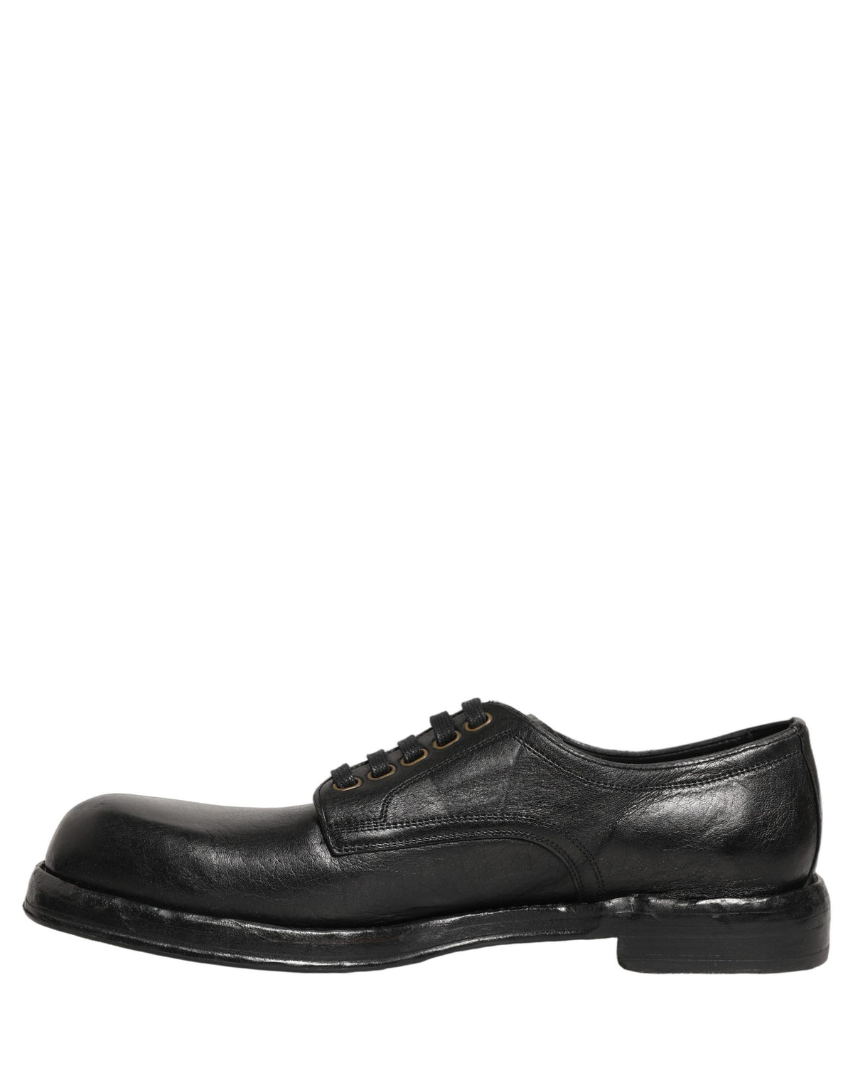 Dolce & Gabbana Men's Black Leather Lace-Up Derby Dress Shoes