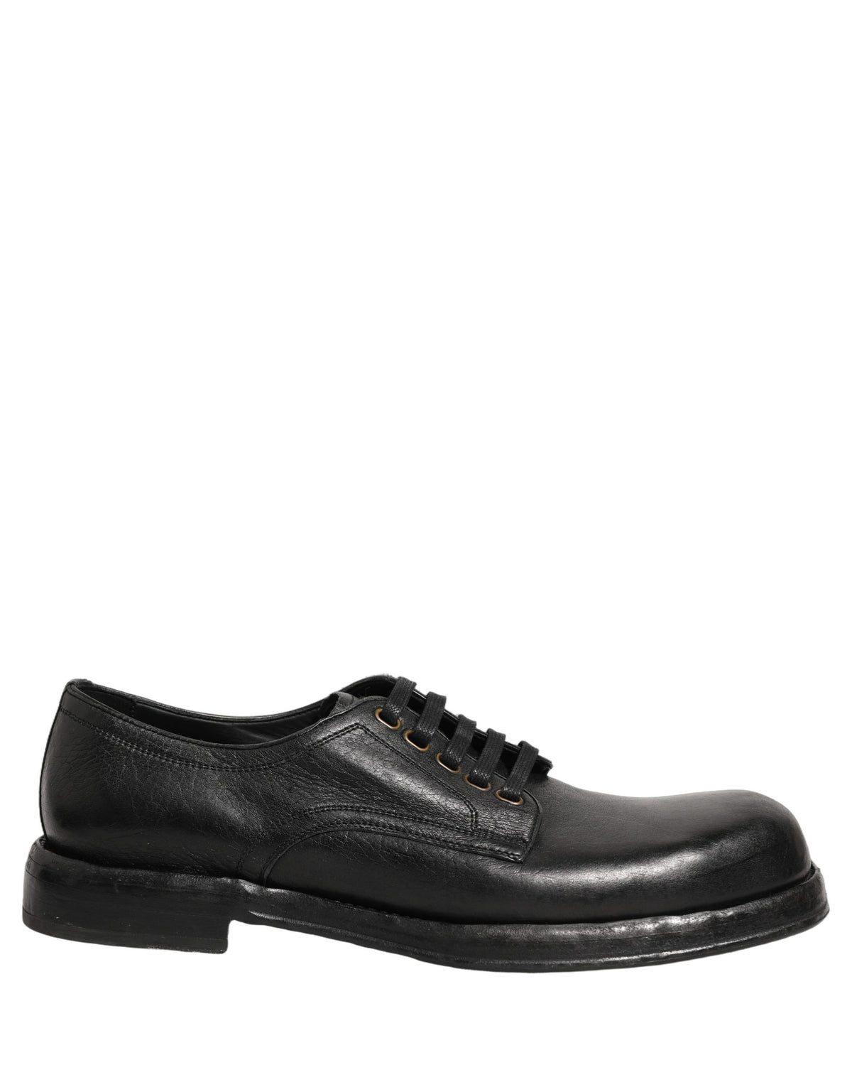 Dolce & Gabbana Men's Black Leather Lace-Up Derby Dress Shoes