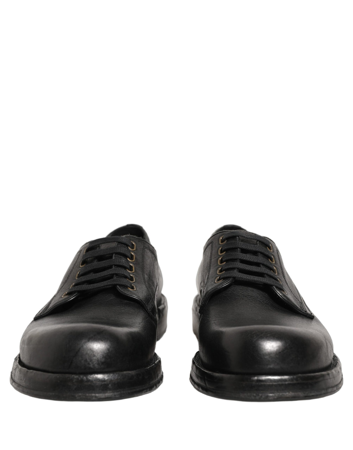 Dolce & Gabbana Men's Black Leather Lace-Up Derby Dress Shoes