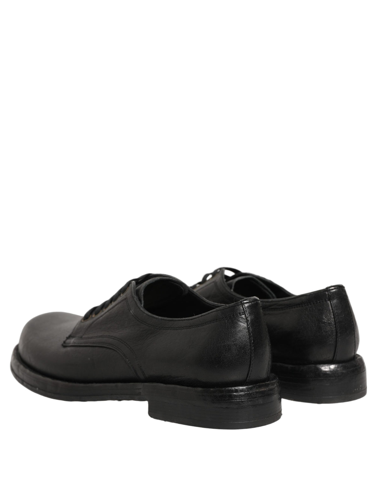 Dolce & Gabbana Men's Black Leather Lace-Up Derby Dress Shoes