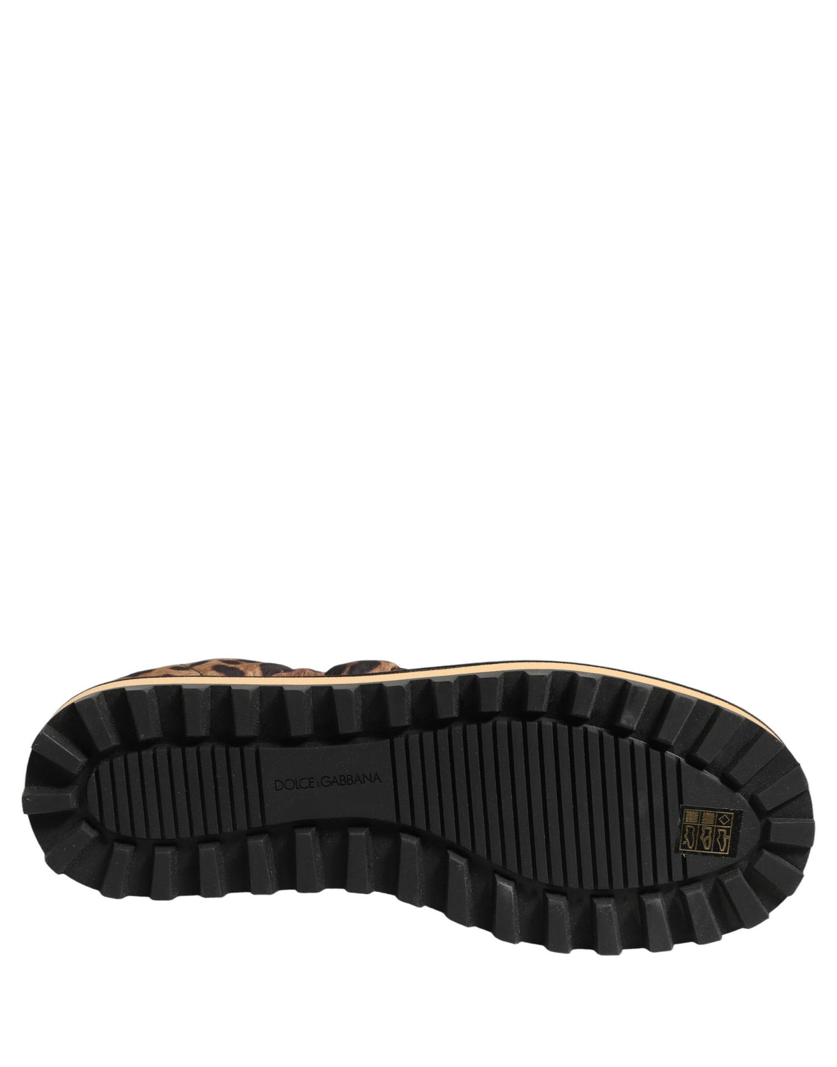 Dolce & Gabbana Braune Herren-Sneaker mit Leo-Print und Steppung