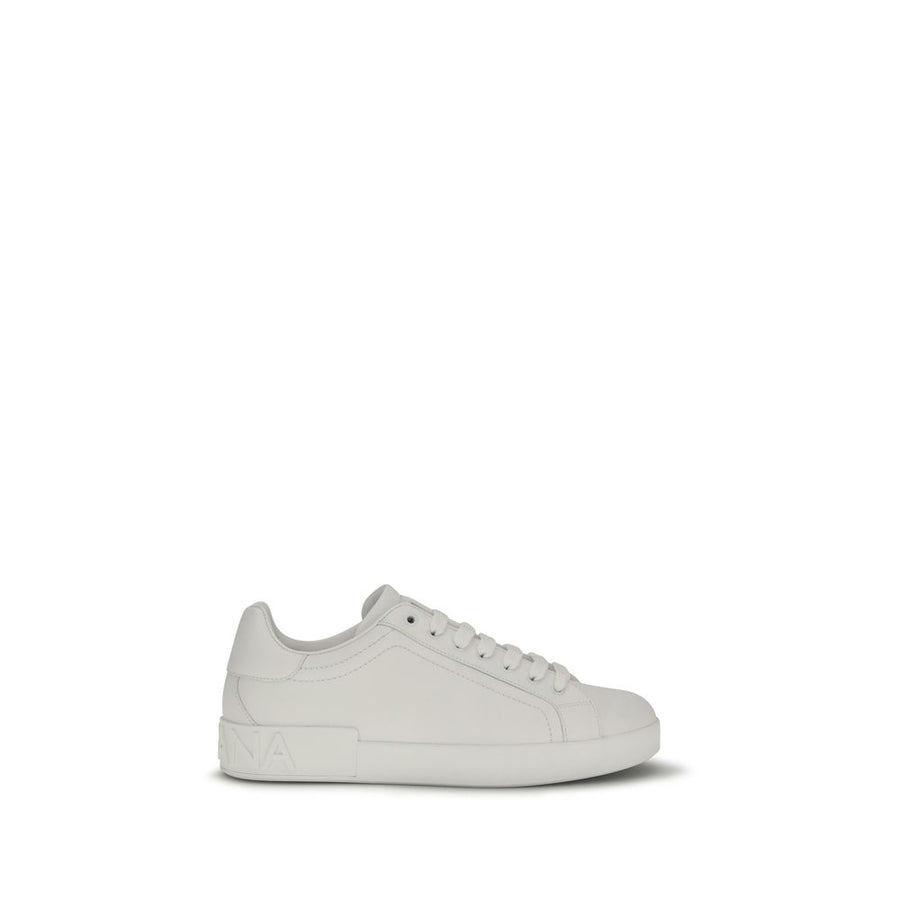 Dolce & Gabbana White Bos Taurus Calfskin Low-Top Sneakers