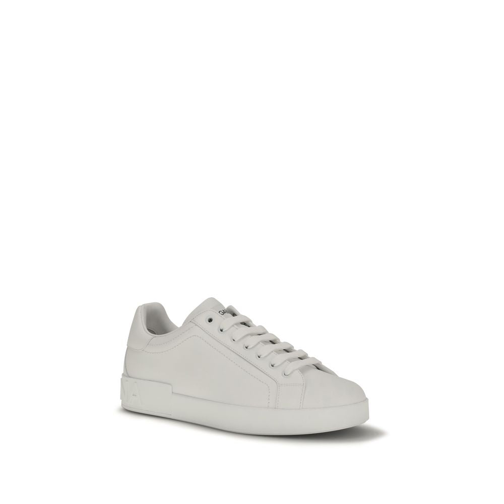 Dolce & Gabbana White Bos Taurus Calfskin Low-Top Sneakers