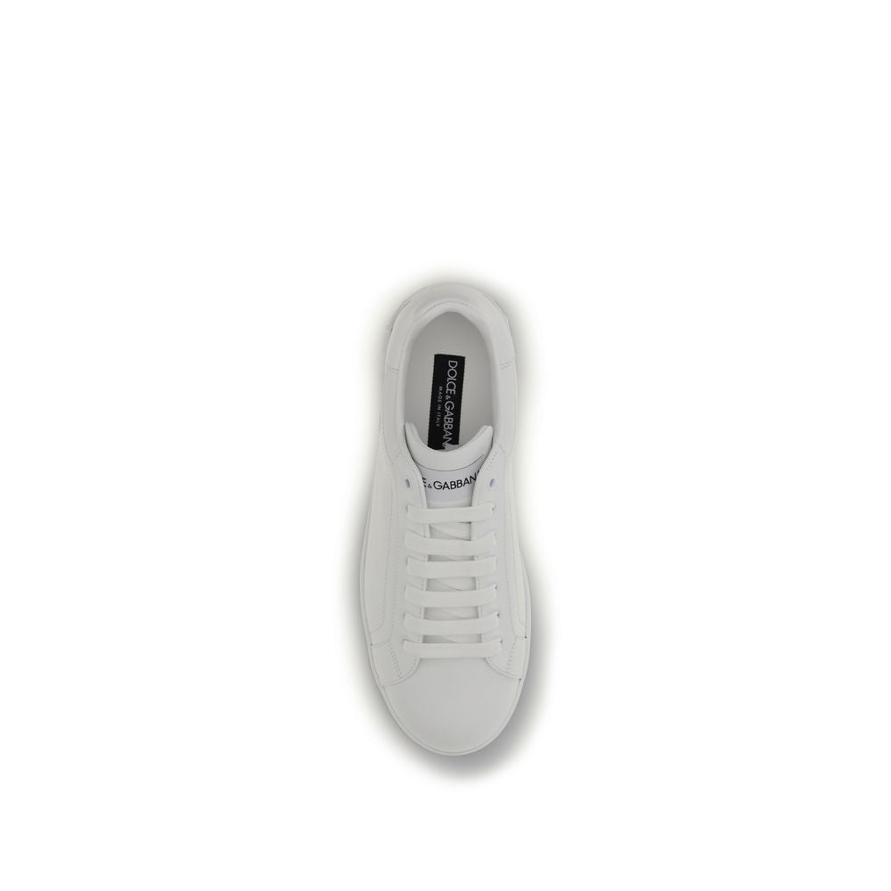 Dolce & Gabbana White Bos Taurus Calfskin Low-Top Sneakers