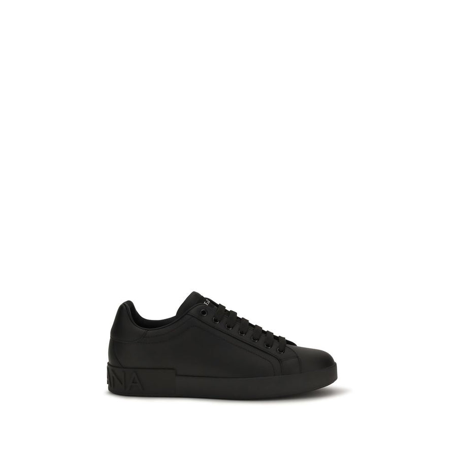 Dolce & Gabbana Black Bos Taurus Calfskin Low-Top Sneakers