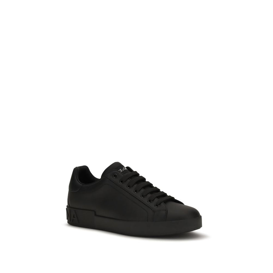 Dolce & Gabbana Black Bos Taurus Calfskin Low-Top Sneakers