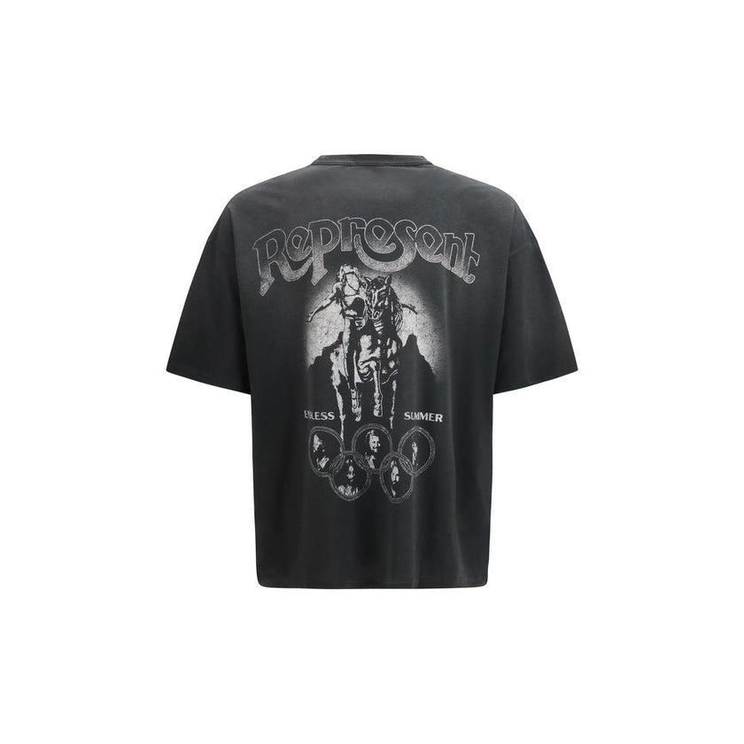 Represent Graues Baumwoll-T-Shirt