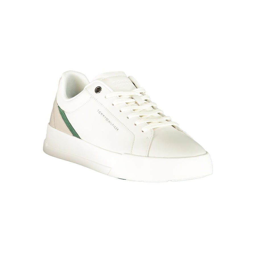 Tommy Hilfiger White Polyester Athletic-Style Sneakers