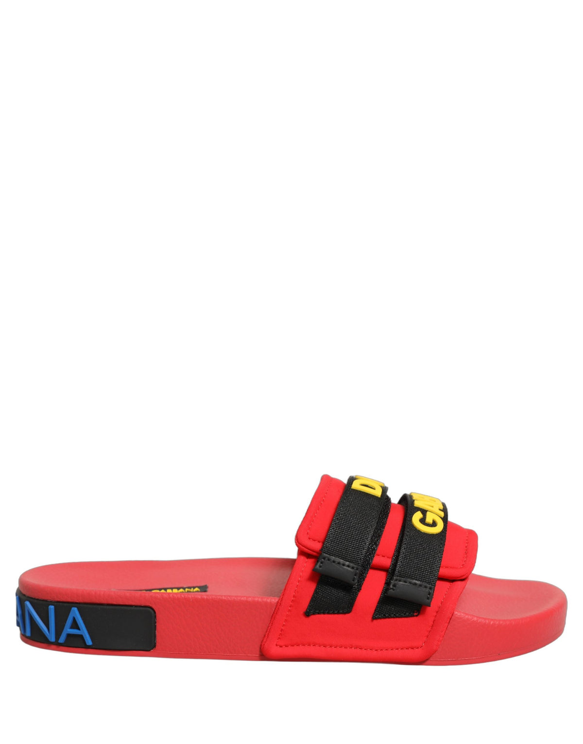 Dolce & Gabbana Red Neoprene Slippers for Beach and Leisure