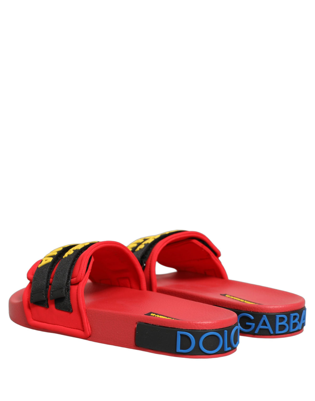 Dolce & Gabbana Red Neoprene Slippers for Beach and Leisure