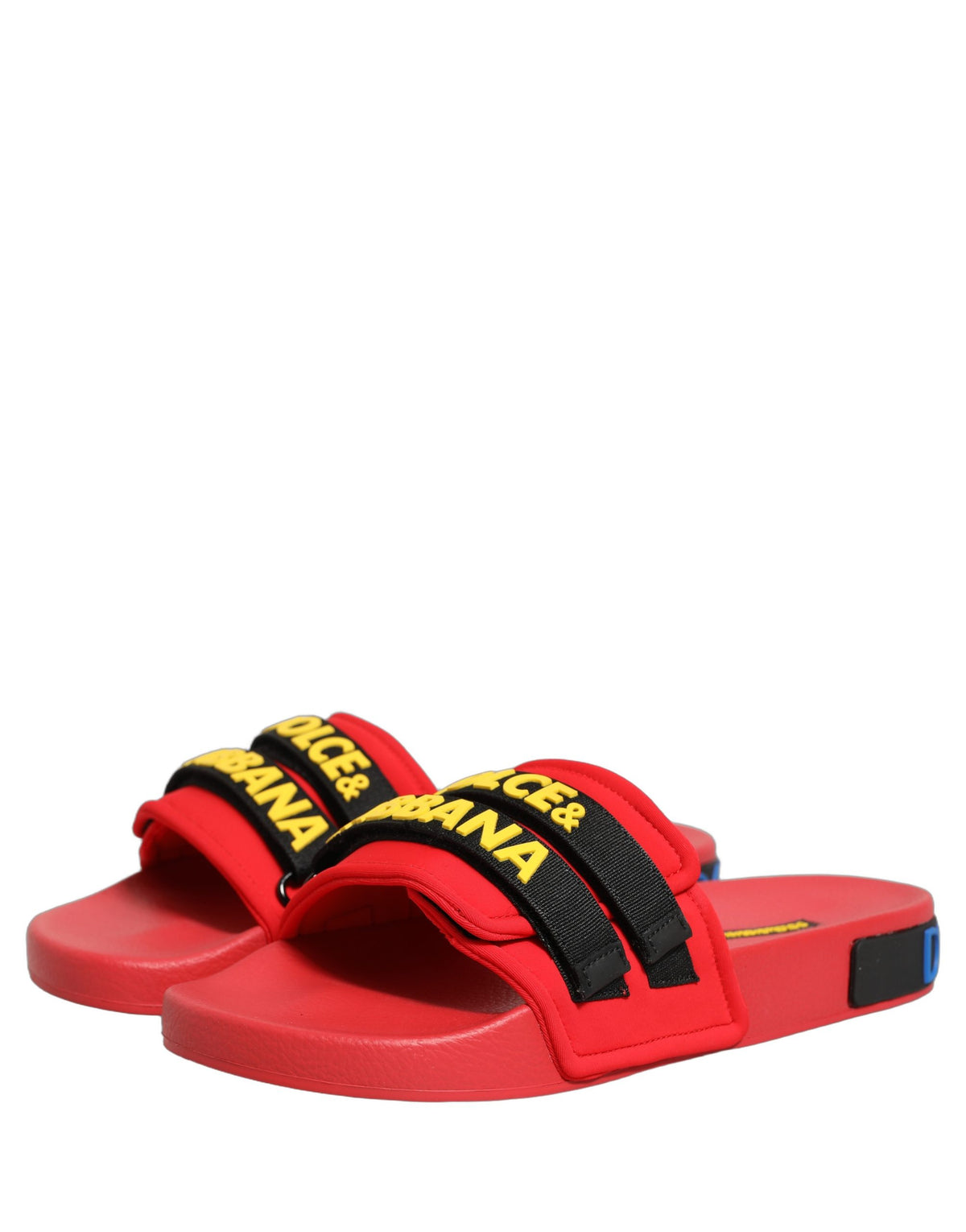 Dolce & Gabbana Red Neoprene Slippers for Beach and Leisure