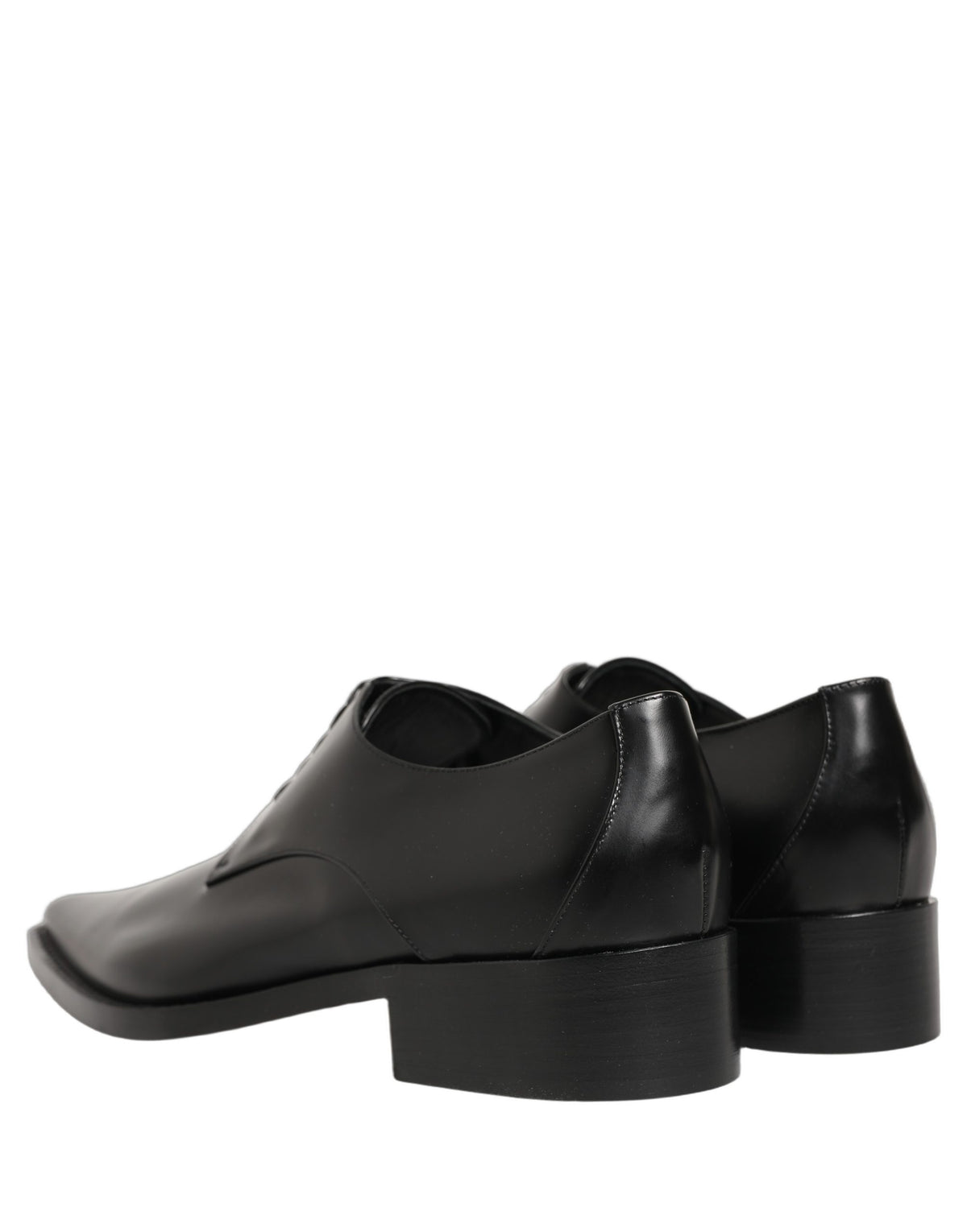 Dolce & Gabbana Black Leather Lace-Up Derby Shoes