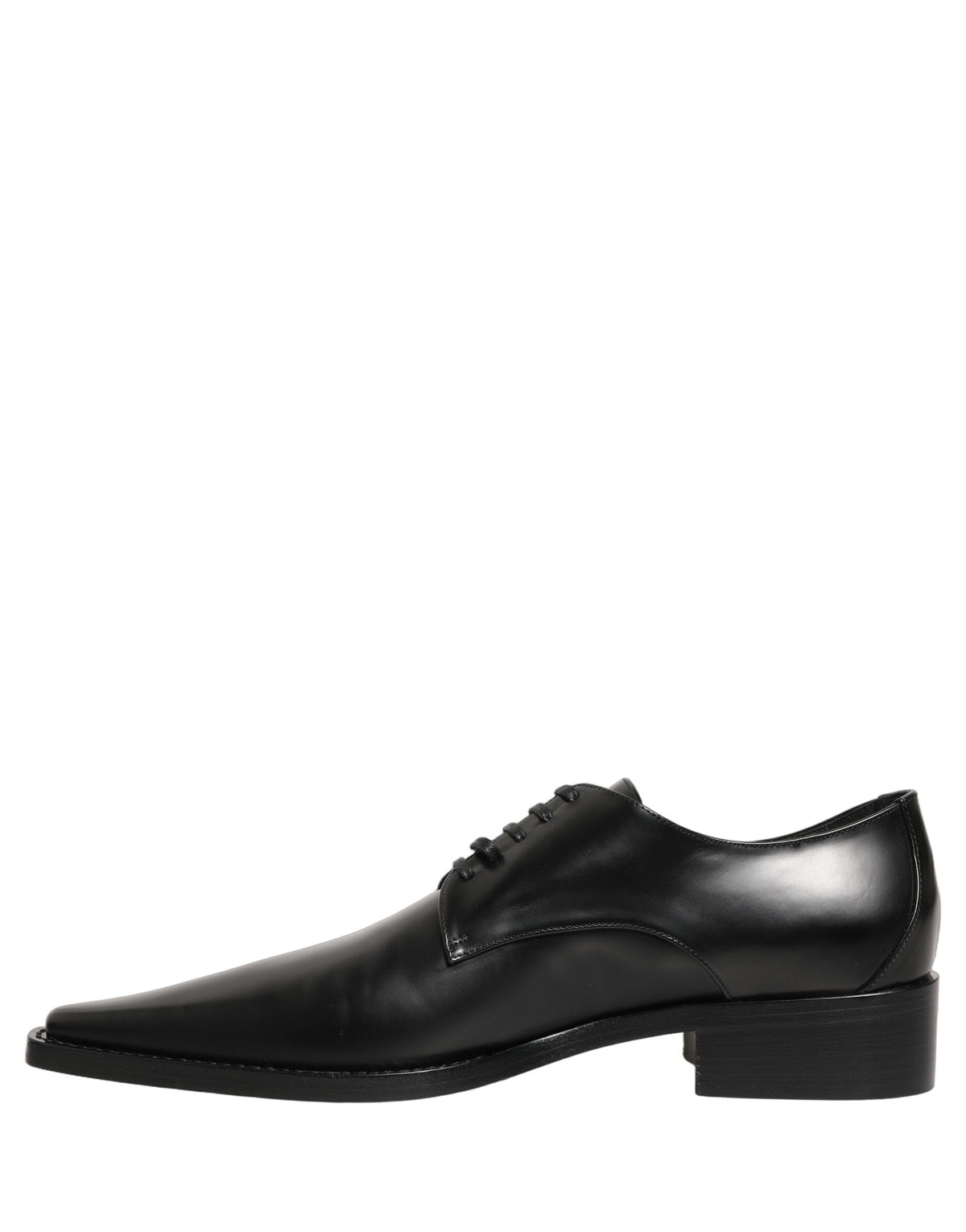Dolce & Gabbana Black Leather Lace-Up Derby Shoes