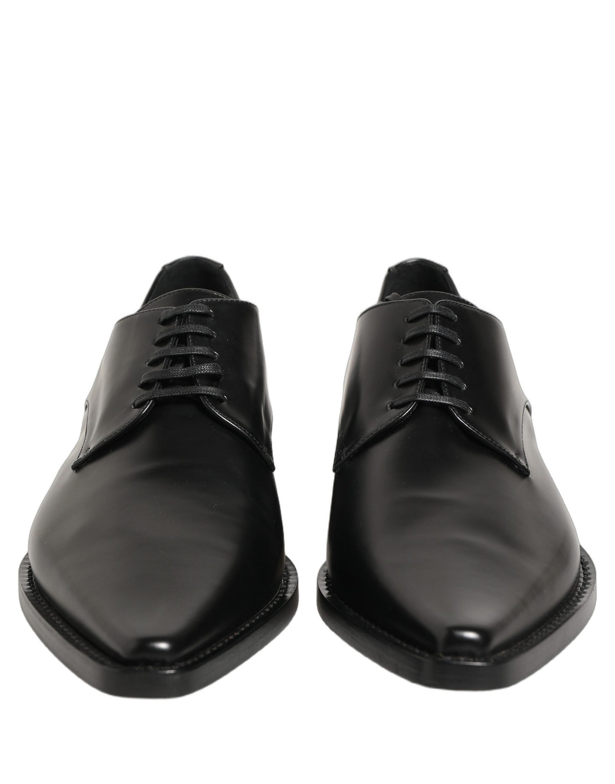 Dolce & Gabbana Black Leather Lace-Up Derby Shoes
