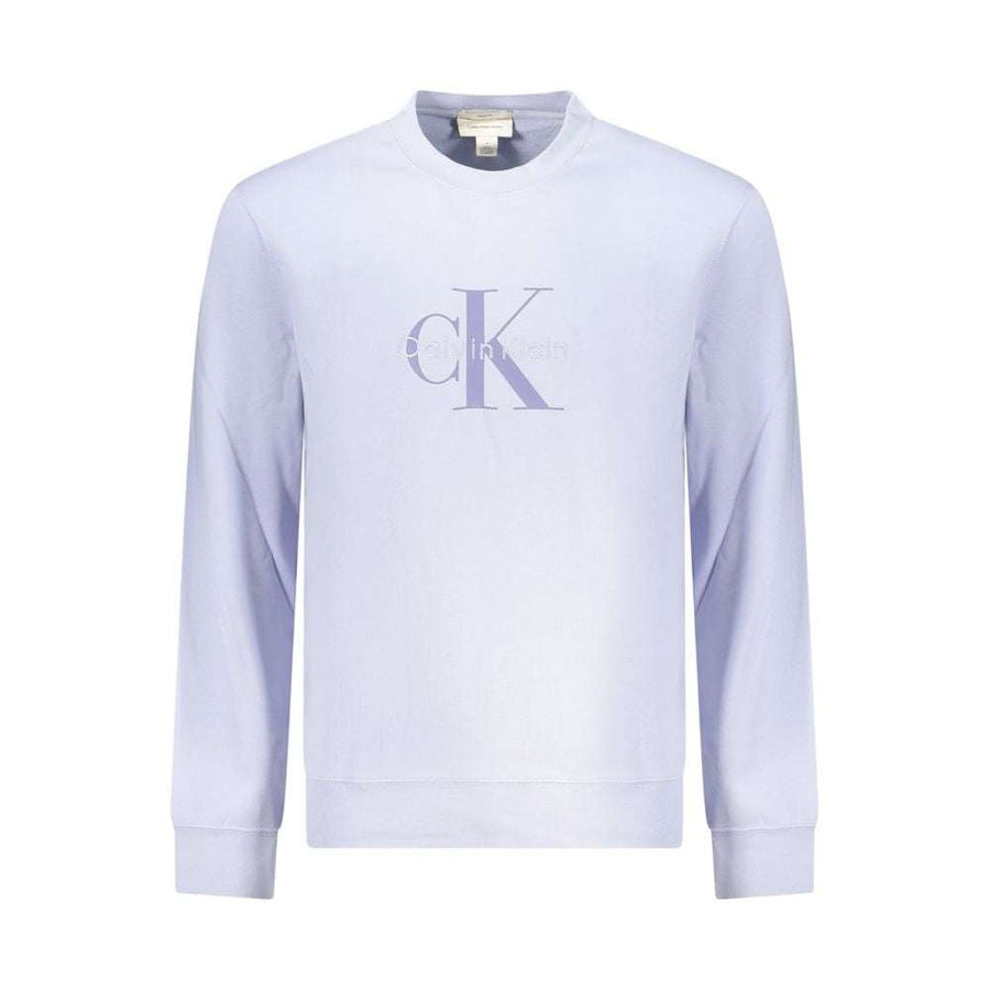 Calvin Klein Lila Baumwoll-Sweatshirt mit Rundhalsausschnitt und Logo-Stickerei