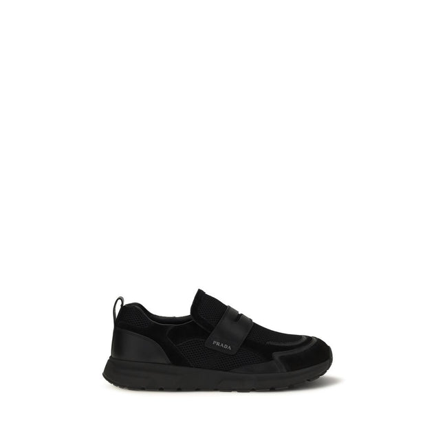 Prada Schwarze Bos Taurus Kalbsleder-Sneaker