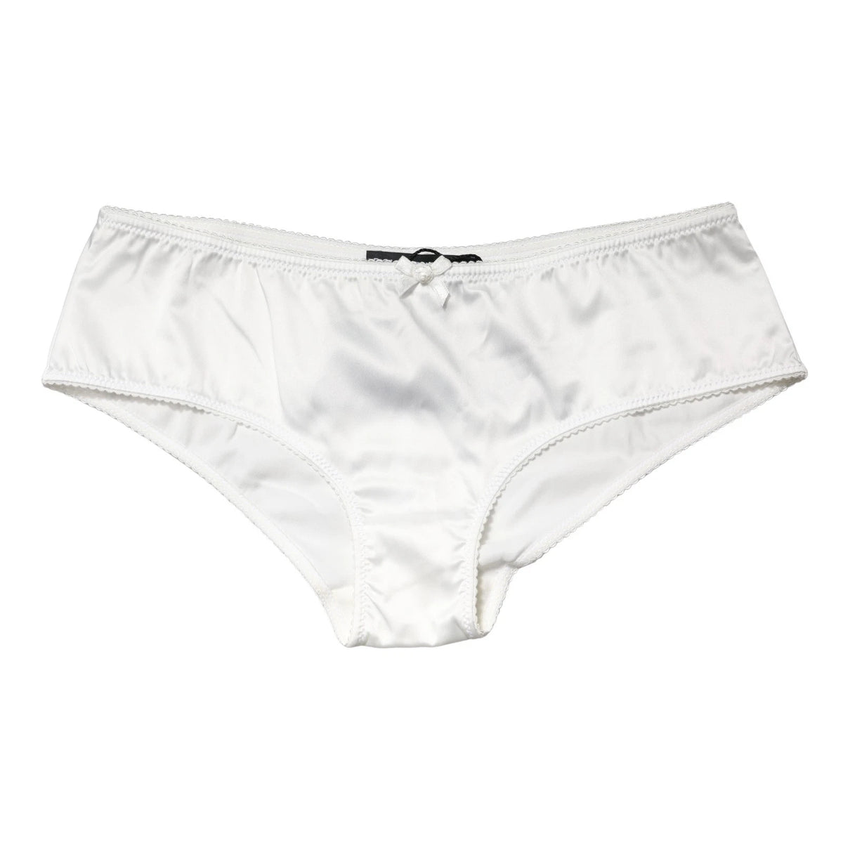 Dolce & Gabbana White Stretch Silk Mid-Rise Panty