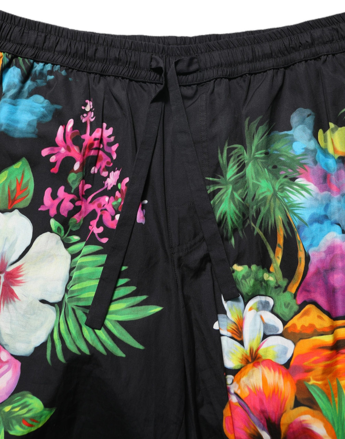 Dolce & Gabbana Black Cotton Bermuda Shorts with Tropical Floral Print