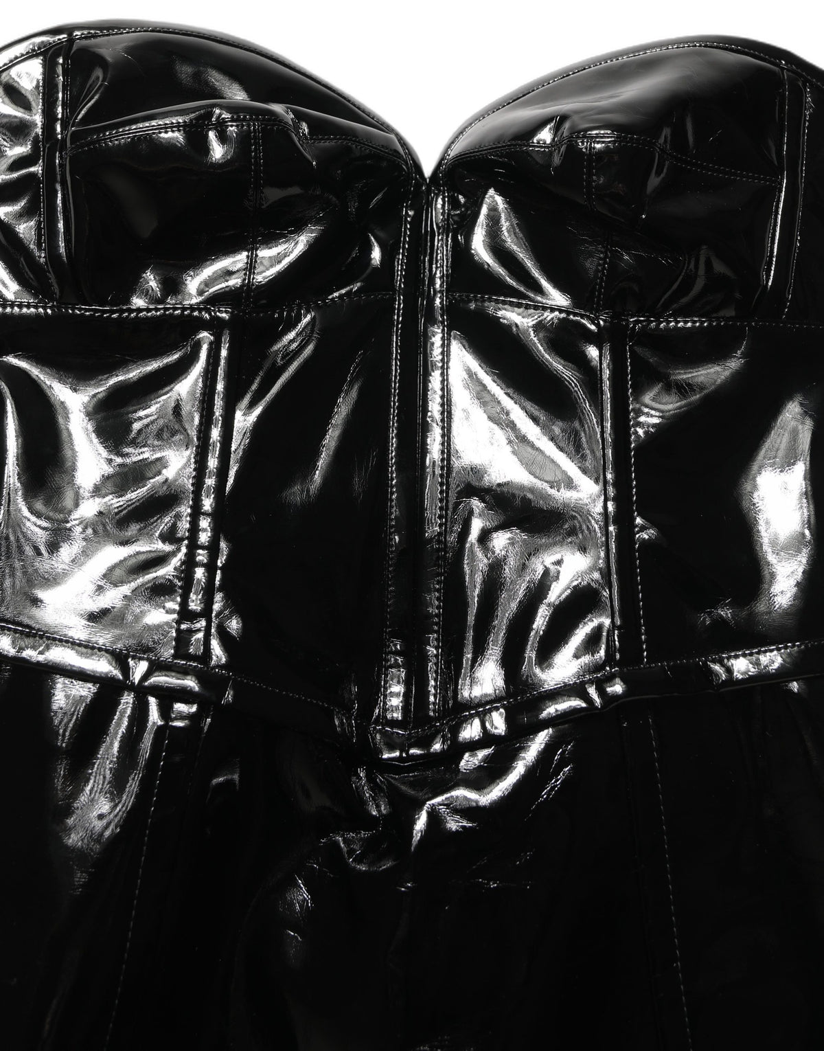 Dolce & Gabbana Schwarzes Korsett-Minikleid aus Lackleder
