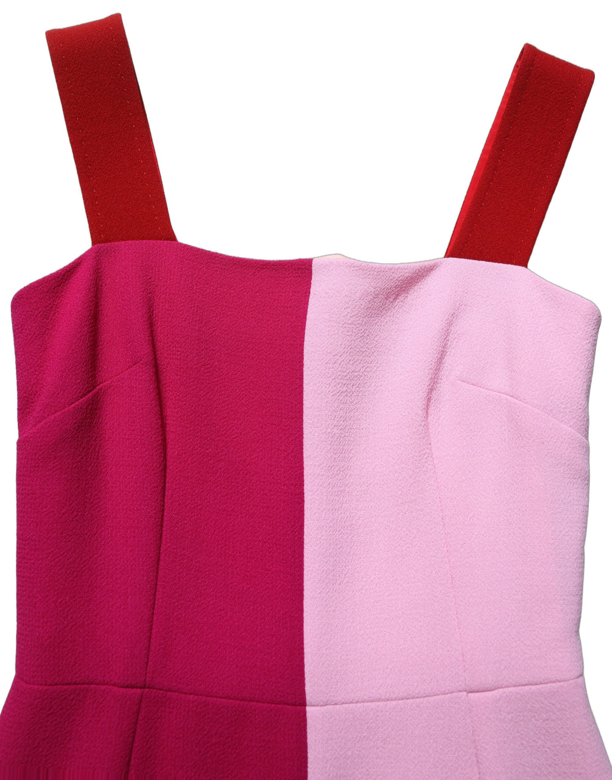 Dolce & Gabbana Two-tone pink wool-blend sleeveless midi dress
