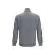 Brunello Cucinelli Grauer Wollpullover Aries mit Rollkragen