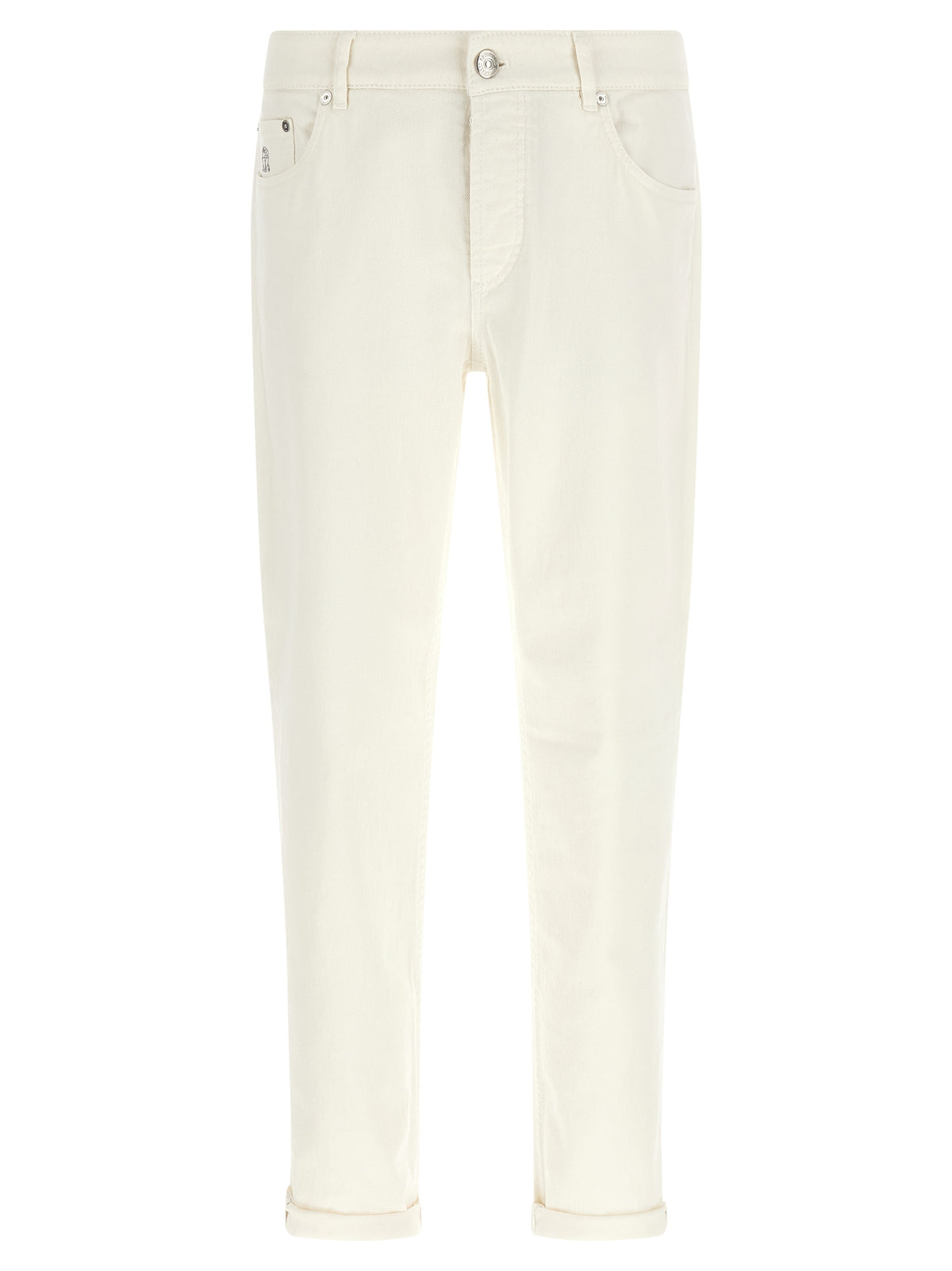Brunello Cucinelli White Cotton Denim Jeans