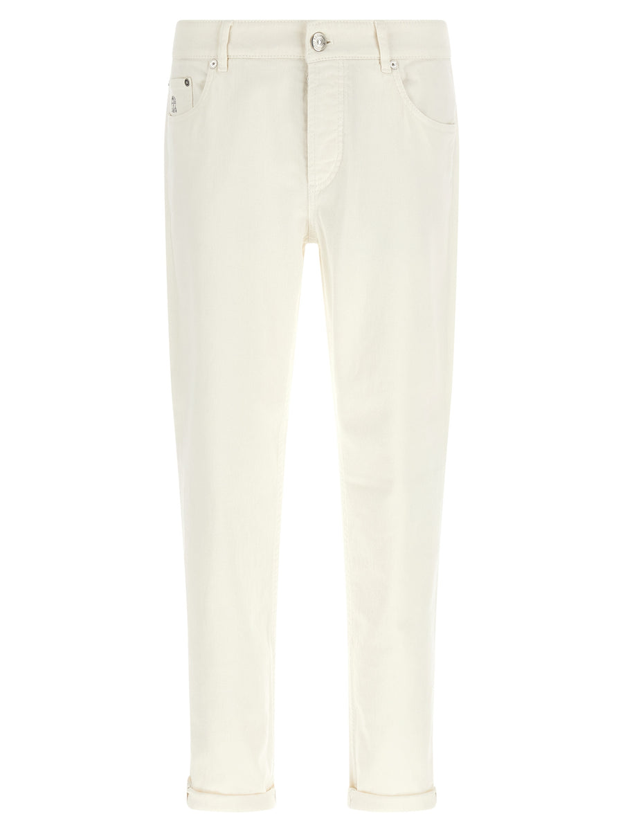 Brunello Cucinelli Weiße Baumwoll-Jeans Denim