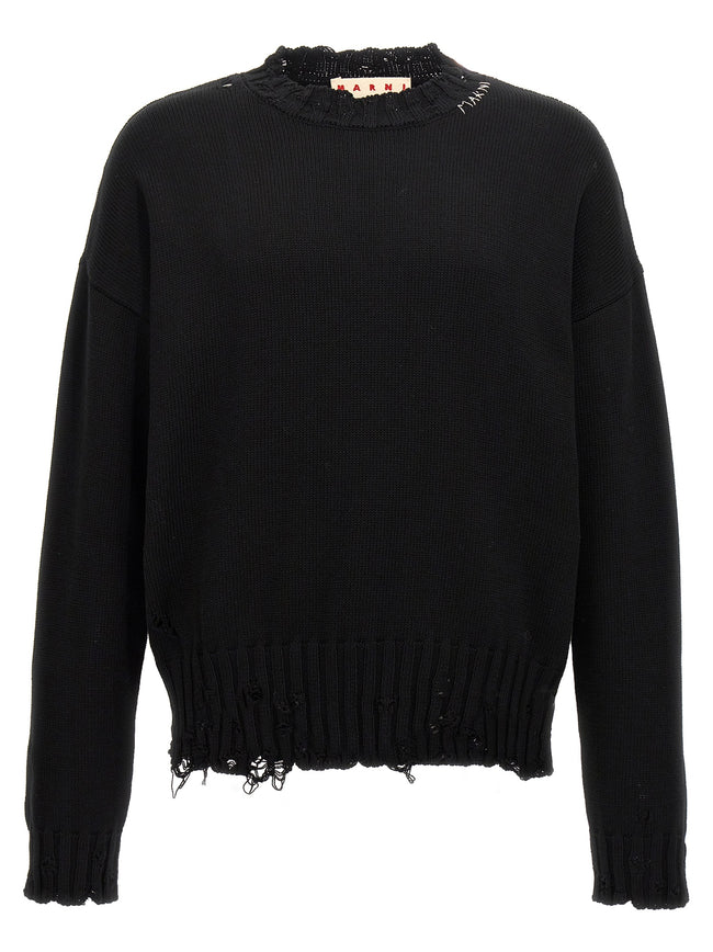 Marni Schwarze Baumwollstrickjacke