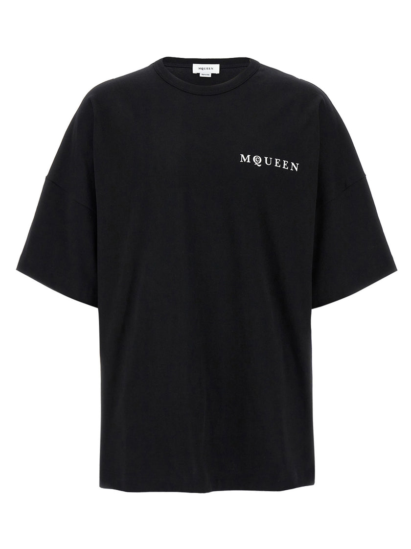 Alexander McQueen Zweifarbiges Baumwoll-T-Shirt