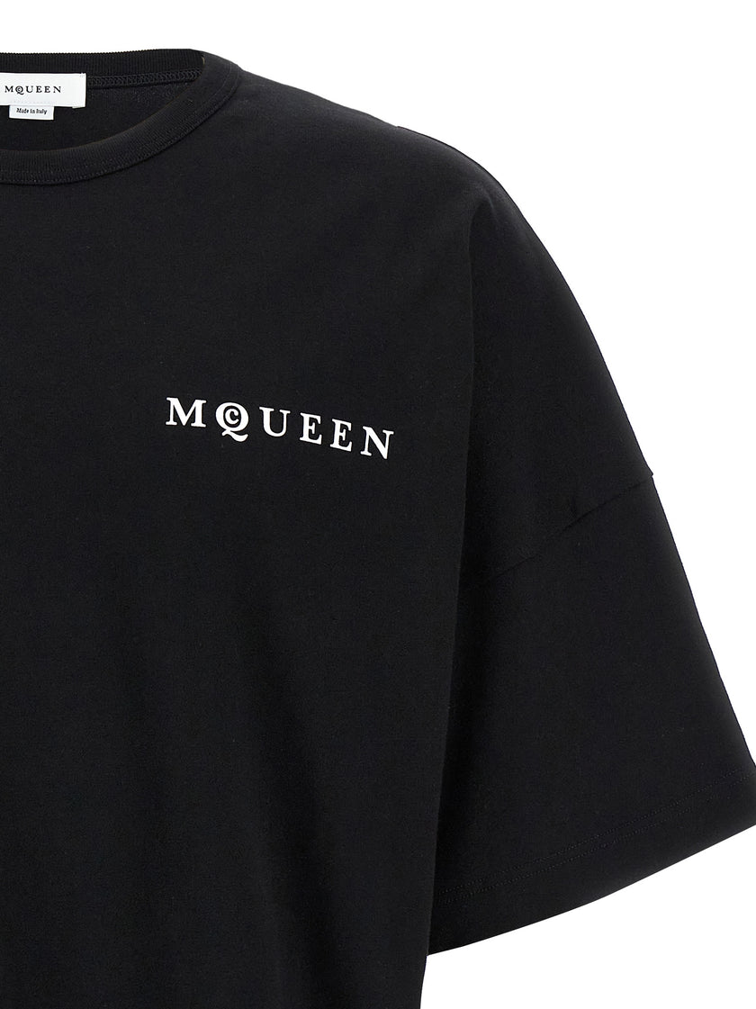 Alexander McQueen Zweifarbiges Baumwoll-T-Shirt