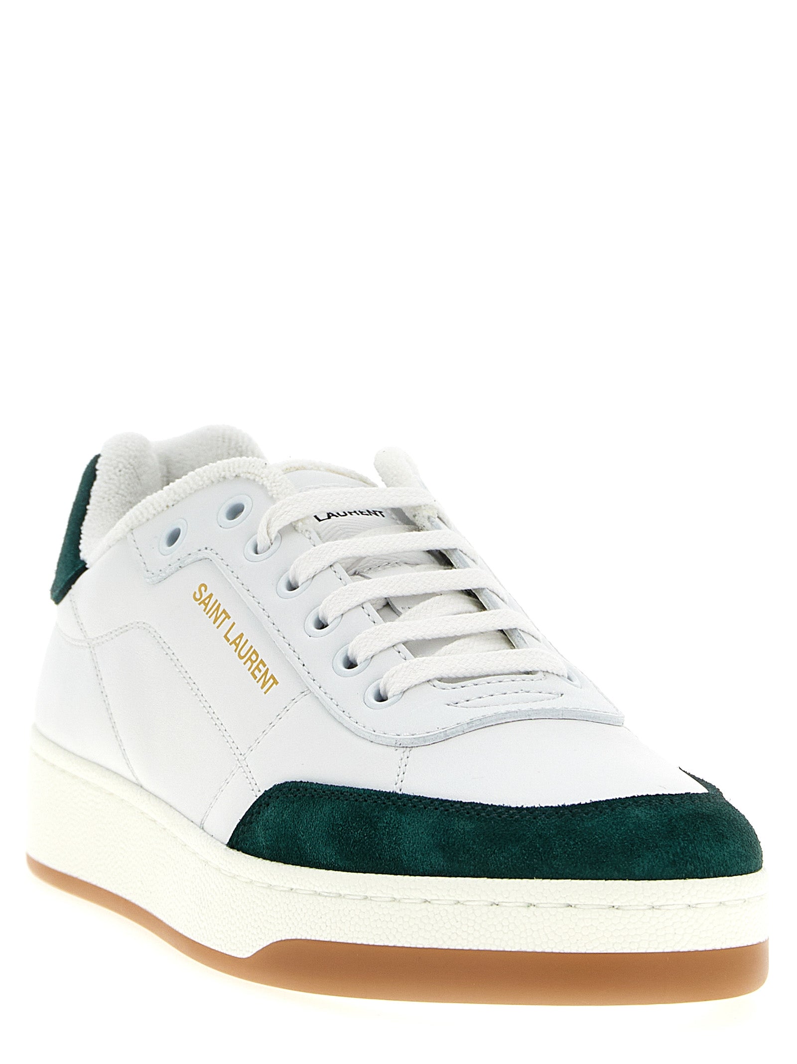 Saint Laurent Bicolor-Kalbsleder-Sneakers (niedrig)