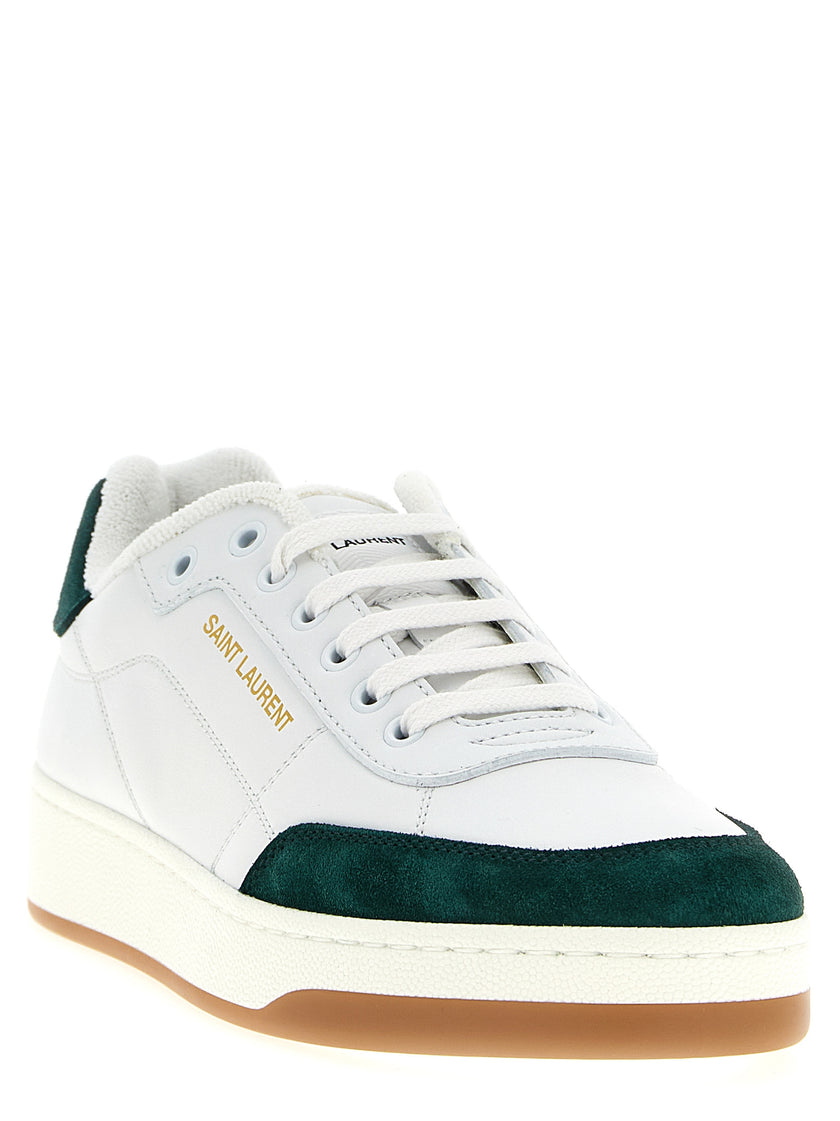 Saint Laurent Bicolor-Kalbsleder-Sneakers (niedrig)