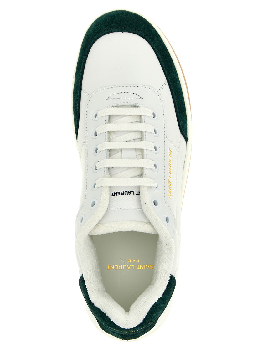 Saint Laurent Bicolor-Kalbsleder-Sneakers (niedrig)