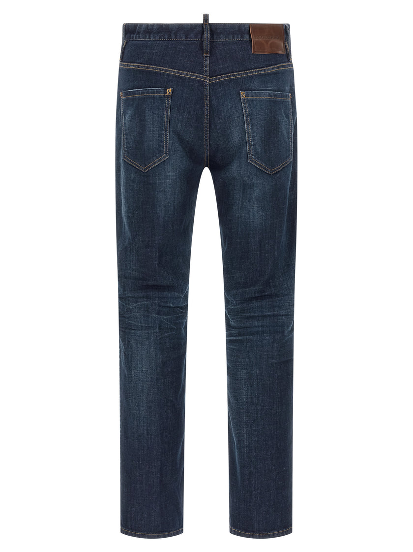 Dsquared² Blue cotton straight leg jeans