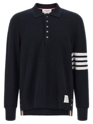 Thom Browne Blaues Baumwoll-Polohemd