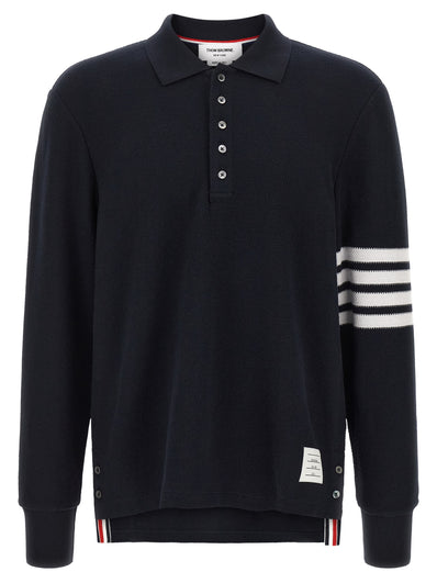 Thom Browne Blaues Baumwoll-Polohemd