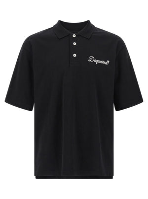 Dsquared² Schwarzes Baumwoll-Poloshirt